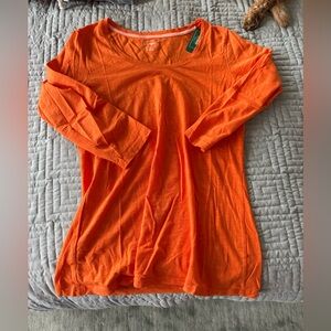 L.L. Bean Bright Orange Long Sleeve Tee